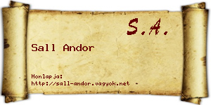 Sall Andor névjegykártya